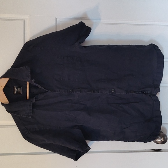 Todd Snyder Navy Short Sleeve Shirt - Picture 3 of 3
